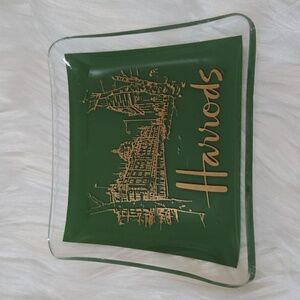 Vintage Harrods London Glass Trinket Tray